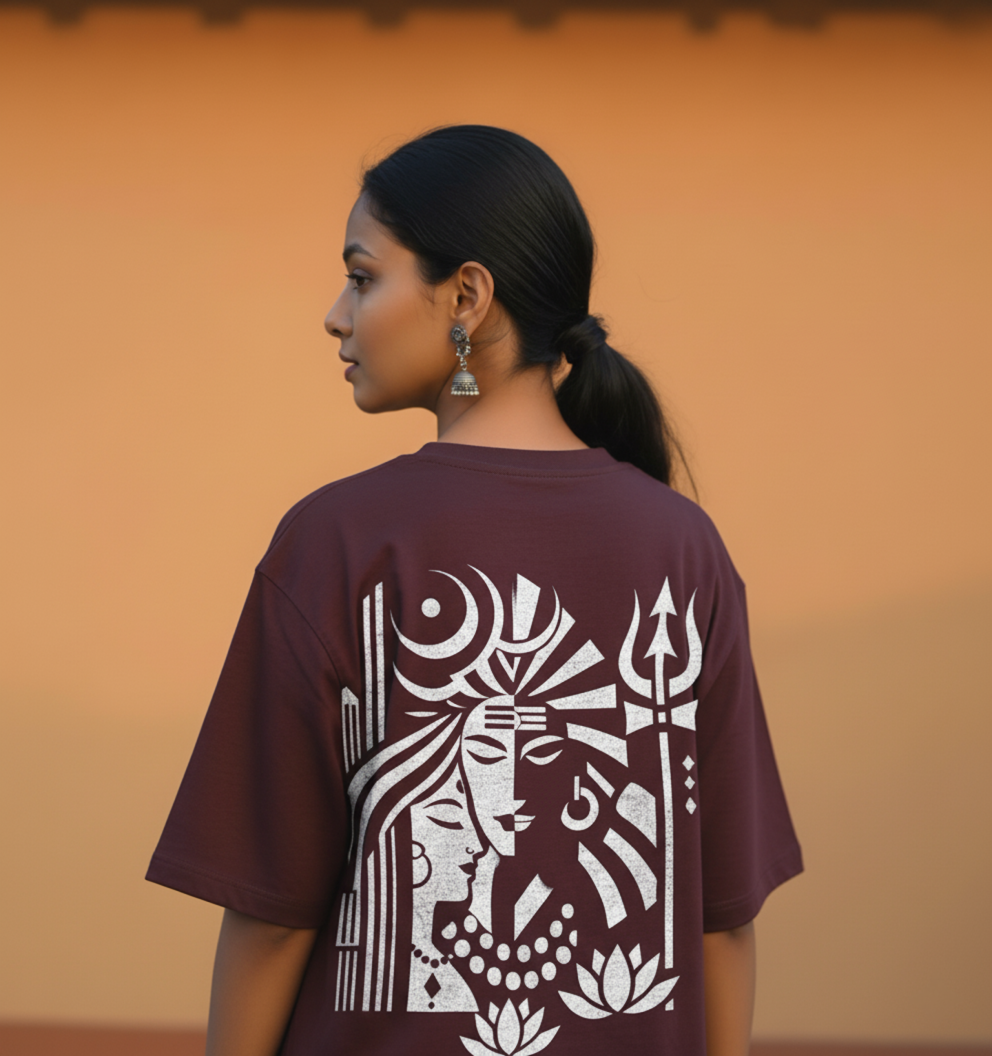 Shiv Parvati Oversized Unisex T-Shirt